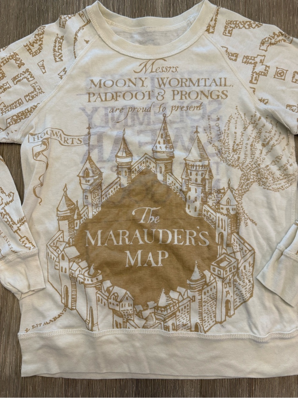 Hot Topic Harry Potter Marauder’s Map Reversible Pullover Shirt Small